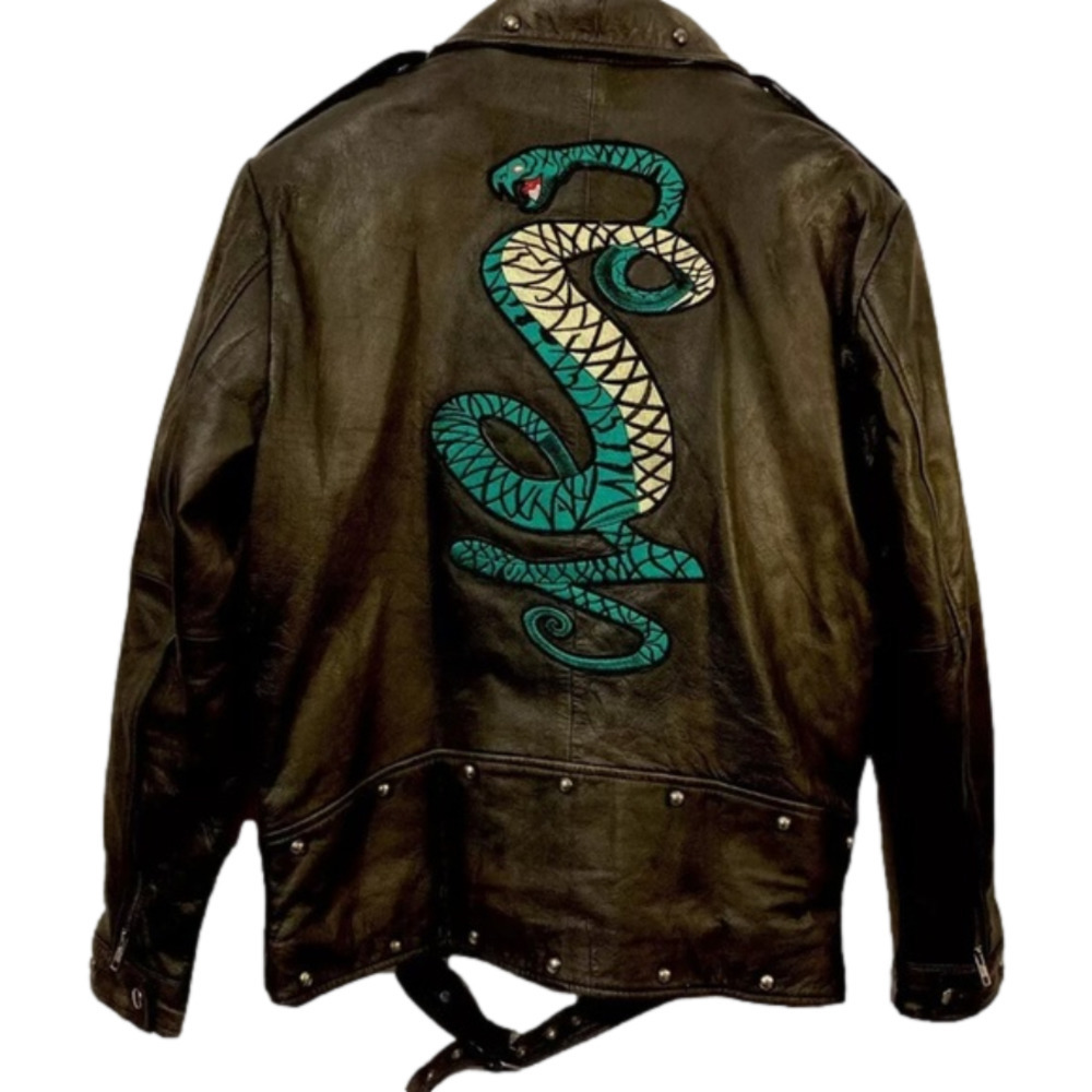 BIX 13 Fallout 3 Tunnel Snakes Black Leather Moto Jacket for cosplay - Picture 1 of 7